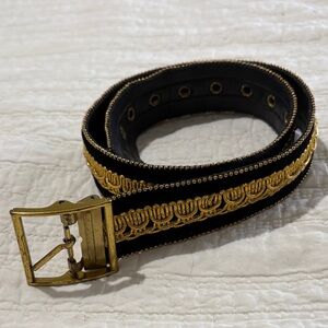 Black velvet and Gold Embellished Belt